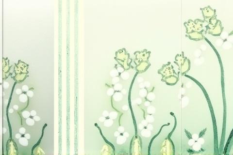 Piastrella in ceramica decorata a mano con motivi marini.